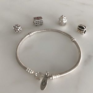 Pandora charms, lot of 4 in Sterling silver